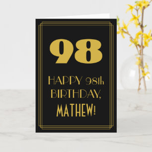 Tarjeta 98 Aniversario - Aspecto inspirado en el Art Deco