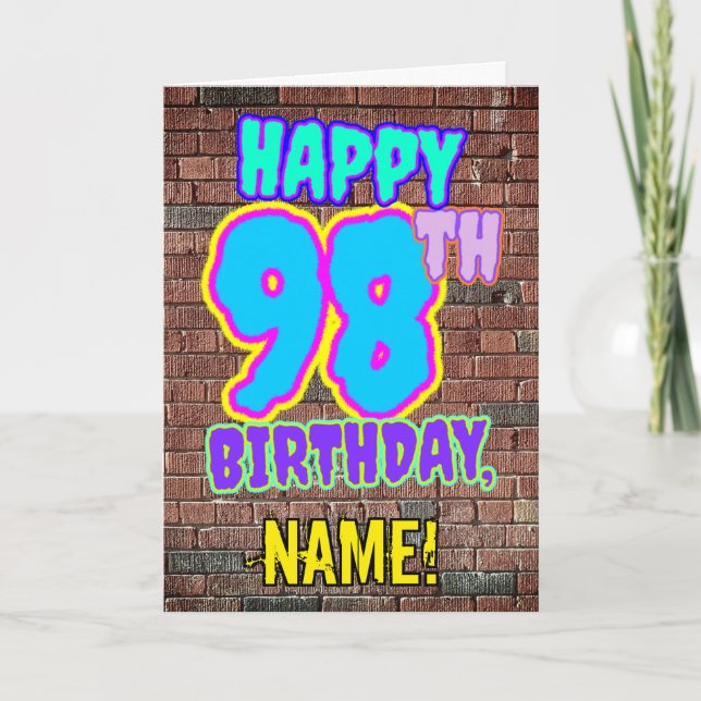 Tarjeta 98 Aniversario - Diversión, graffiti urbano inspir (Anverso)