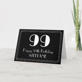 Tarjeta 99º cumpleaños ~ Art Deco Inspirado Aspecto "99", 