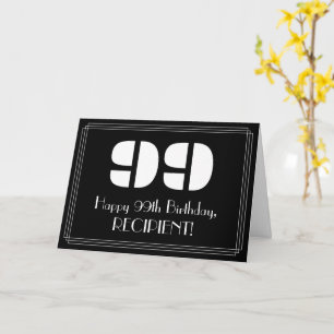Tarjeta 99º cumpleaños: Aspecto inspirado en el Art Deco "