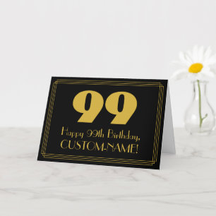 Tarjeta 99º cumpleaños: Aspecto inspirado en el Art Deco "