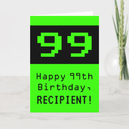 Tarjeta 99º cumpleaños: Nerdy / Geeky Style "99" y nombre