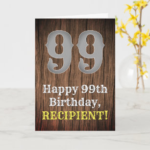 Tarjeta 99.º cumpleaños: Country Western Inspired Look, No