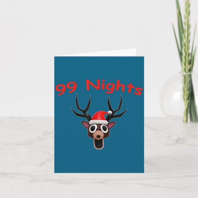 Tarjeta 99 Nights Christmas Deer Gamer Fan Merch  (Anverso)