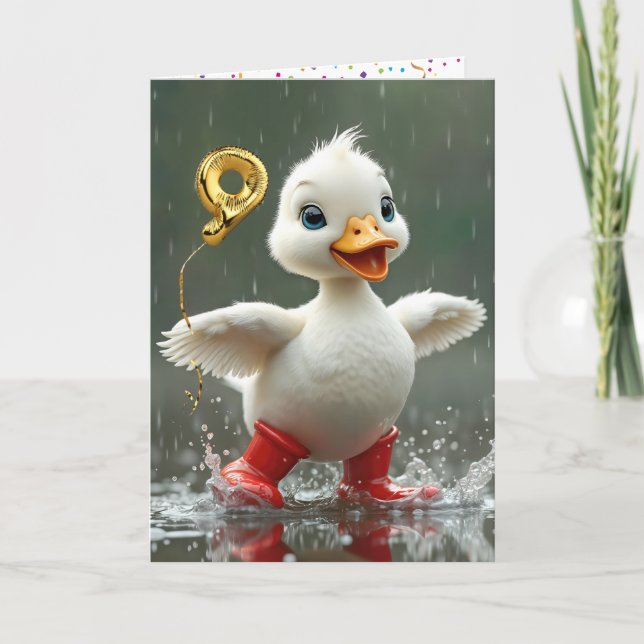 Tarjeta 9.º Día del Amortiguamiento Blanco en un charco de (Anverso)