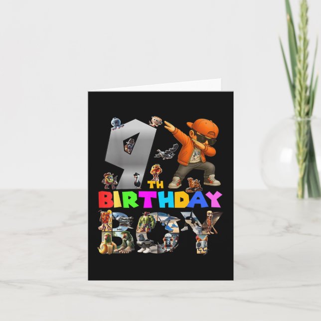 Tarjeta 9.º Nacimiento Brainrot Italiano Para Niños Birthd (Anverso)