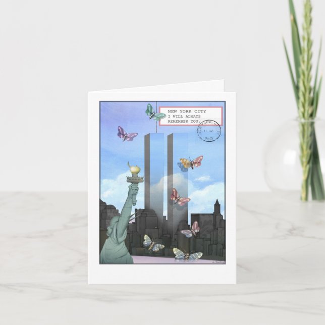 Tarjeta 9/11 - El Centro Mundial de Comercio diurno (Anverso)