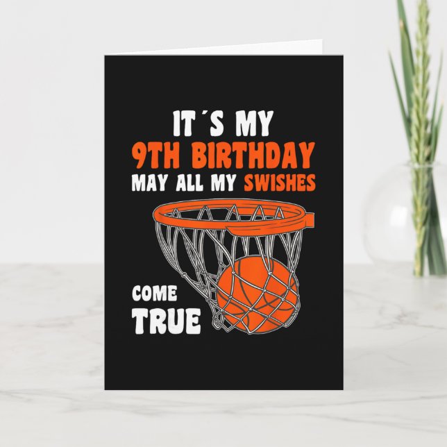 Tarjeta 9 Year Old Happy 9th Birthday Sketll 9th Birthday  (Anverso)