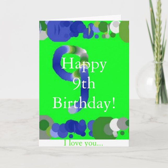 Tarjeta ¡9no cumpleaños feliz! (Anverso)