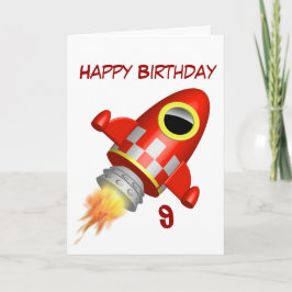 Tarjeta 9no pequeño tema de Rocket del feliz cumpleaños