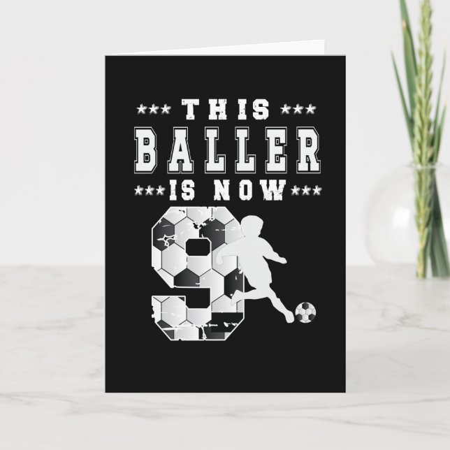 Tarjeta 9th Birthday Gift Soccer Player 9 Year Old Boy (Anverso)