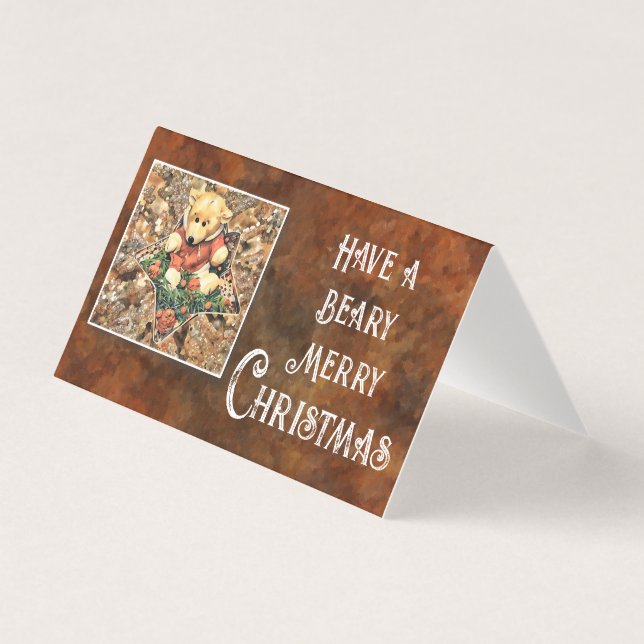 Tarjeta A Beary Merry Christmas (Anverso)