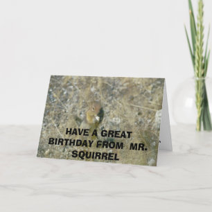 Tarjeta A bithday card from a squirrel