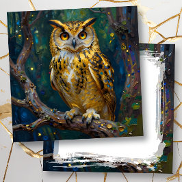 Tarjeta A Blue and Gold Owl Blank