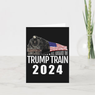 Tarjeta A bordo del tren Trump 2024 Bandera Americana 2