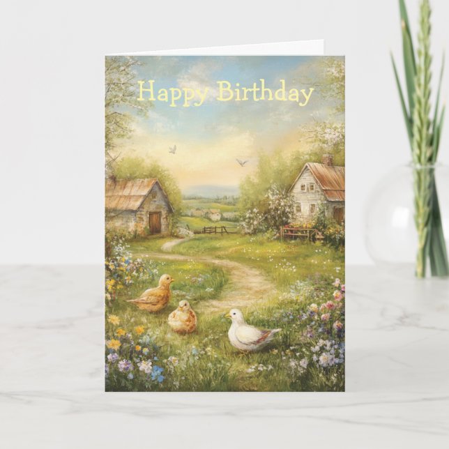 Tarjeta A Country Farmhouse and Barn (Anverso)