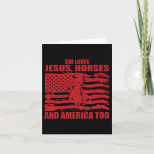 Tarjeta A Ella Le Encantan Los Caballos De Jesús Y A Estad