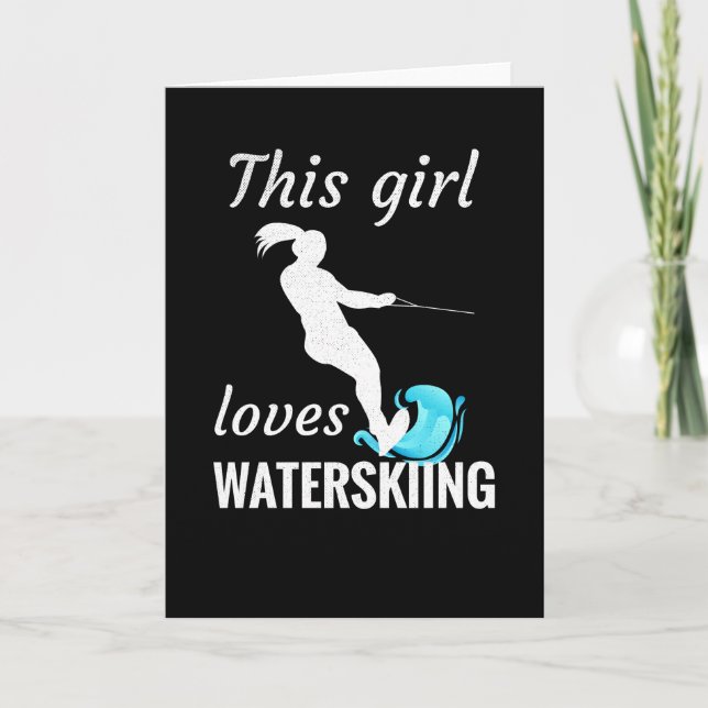 Tarjeta A este Chica le encanta el esquí acuático| Regalos (Anverso)
