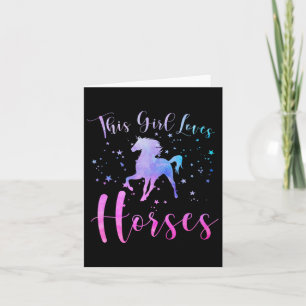 Tarjeta A este Chica le encanta montar a caballo ecuestre