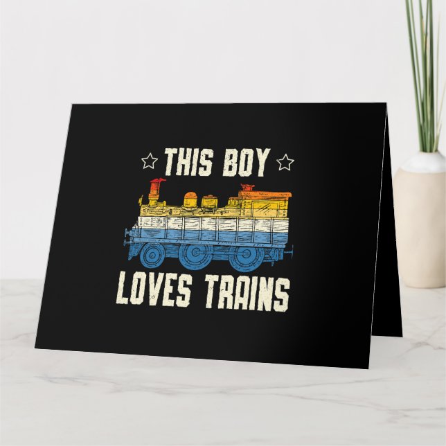Tarjeta A Este Niño Le Encantan Los Trenes Lover Tra Locom (Anverso)
