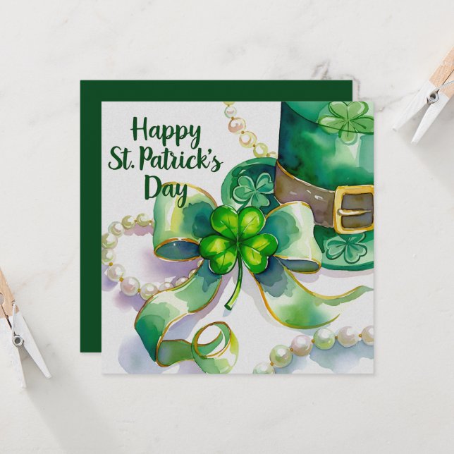 Tarjeta A festive St. Patrick’s Day design (Anverso/Reverso In Situ)