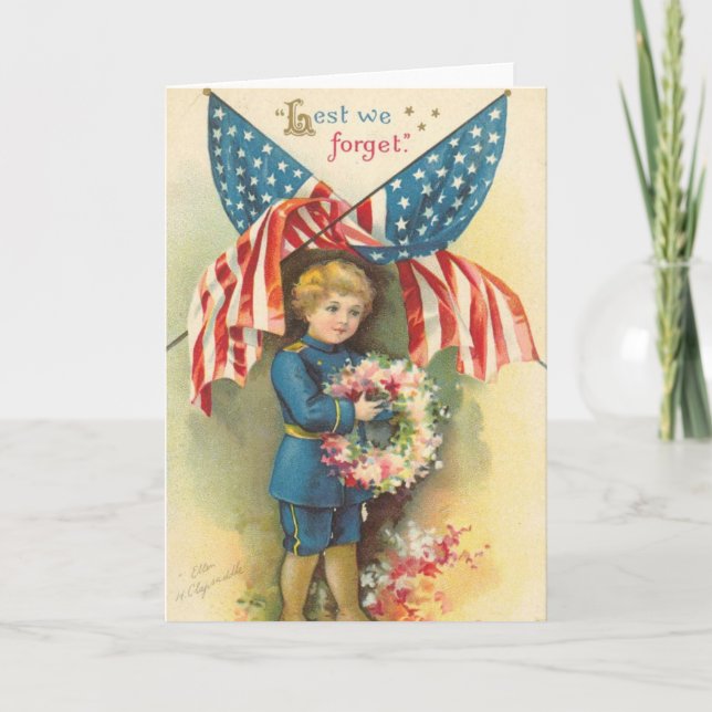 Tarjeta A fin de olvidemos Memorial Day (Anverso)