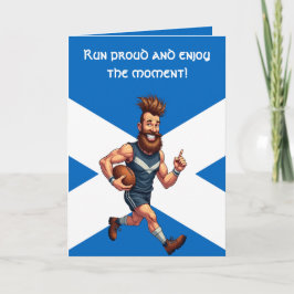 Tarjeta A Grinning Scottish Rugby Runner