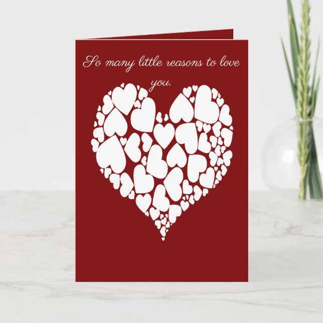 Tarjeta A Heart Of Hearts Romantic Design Monotone White (Anverso)