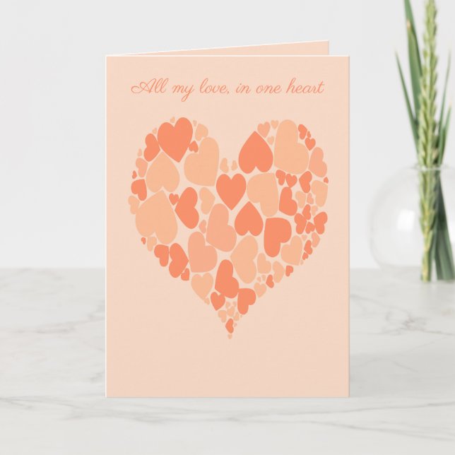 Tarjeta A Heart Of Hearts Romantic Design Pastel Peach (Anverso)