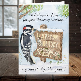 Tarjeta A hijastra Feliz cumpleaños de febrero Pájaro carp