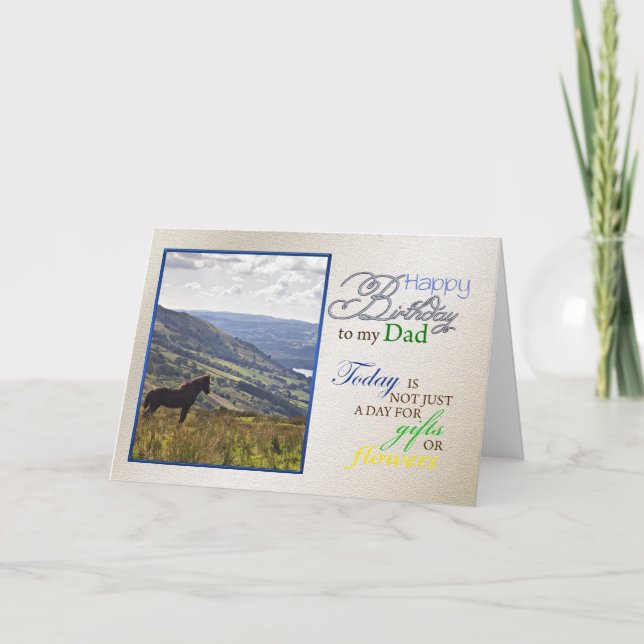Tarjeta A horse birthday card for dad. (Anverso)