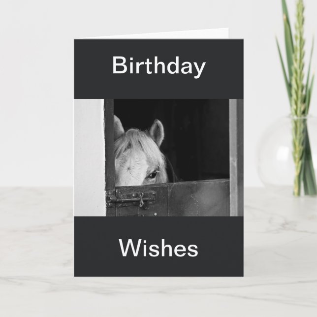 Tarjeta A Horse in the Stables Birthday Wishes Card (Anverso)