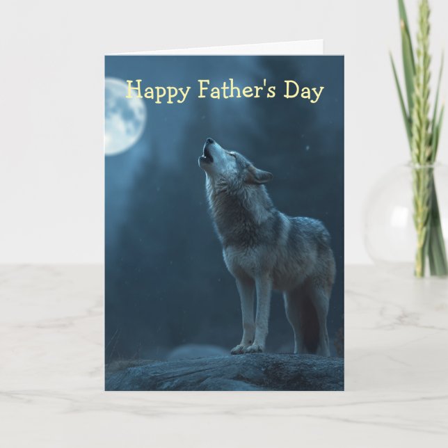 Tarjeta A Howling Wolf Father's Day (Anverso)
