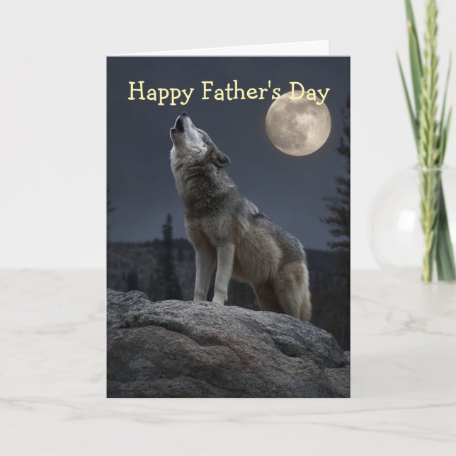 Tarjeta A Howling Wolf Father's Day (Anverso)
