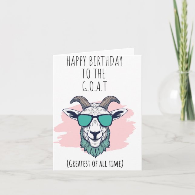 Tarjeta A la carta de cumpleaños de GOAT Puns (Anverso)