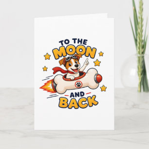 Tarjeta A La Luna Y De Regreso Aventura Espacial Perro