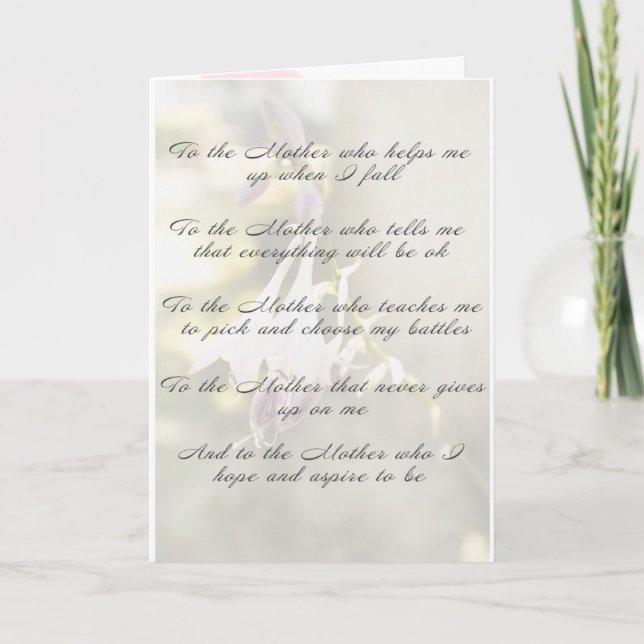 Tarjeta A la madre (Anverso)