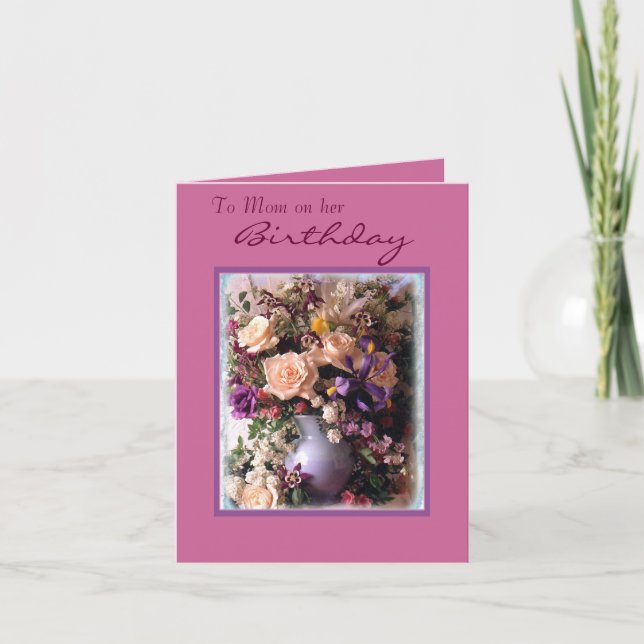 Tarjeta A la mamá en ella, cumpleaños (Anverso)