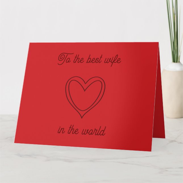Tarjeta A la mejor esposa del mundo (Anverso)