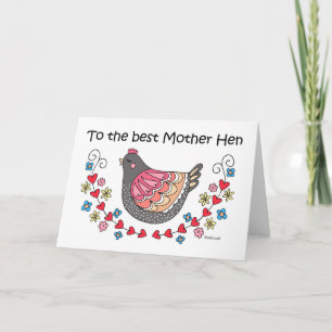 Tarjeta A la mejor madre Hen el día de la madre, cumpleaño