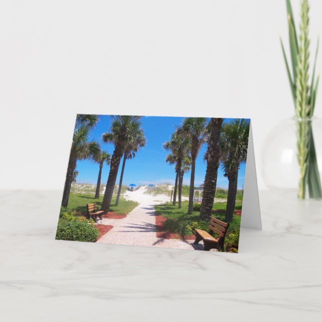 Tarjeta A la playa en blanco (Anverso)