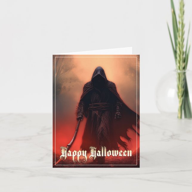 Tarjeta A la sombra de la Parca - Halloween (Anverso)