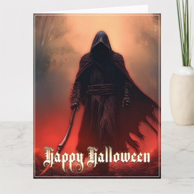 Tarjeta A la sombra de la Parca - Halloween (Anverso)
