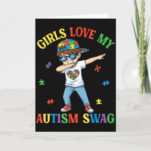 Tarjeta A las chicas les encanta mi swagger de autismo con