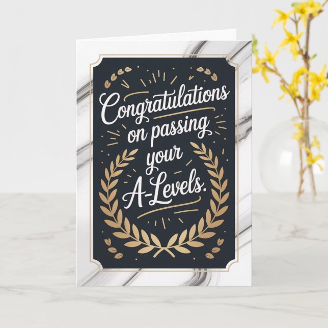 Tarjeta A Level Exam Congratulation Graduation  (flor amarilla)
