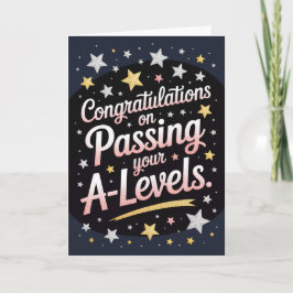 Tarjeta A Level Exam radiant star Congratulation cards