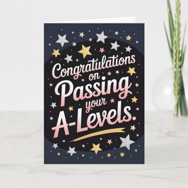 Tarjeta A Level Exam radiant star Congratulation cards (Anverso)
