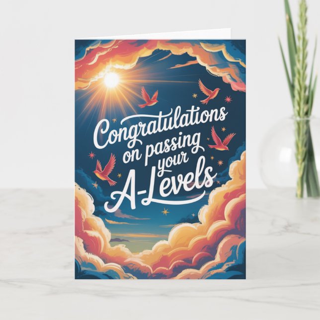 Tarjeta A Level Exam sky sunshine Congratulation cards (Anverso)
