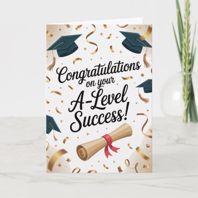 Tarjeta A-Level success Congratulations Cards Graduation  (Anverso)