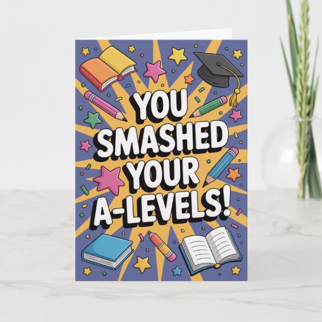 Tarjeta A-Level success floral Congratulations Cards  (Anverso)